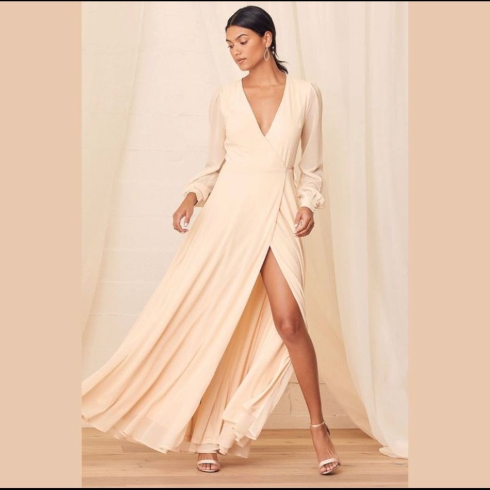 Lulus My Whole Heart Wrap Maxi Dress